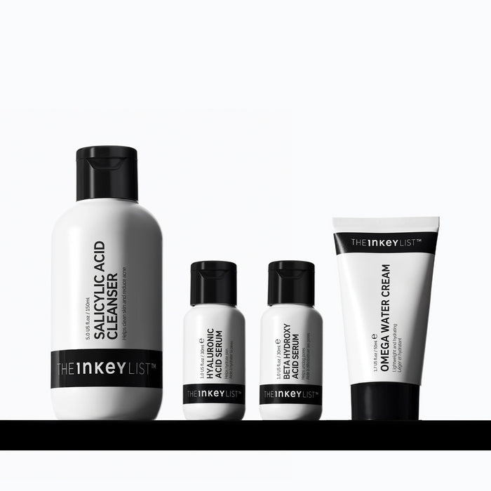 Set of skincare products from The Inkey List on a white background
