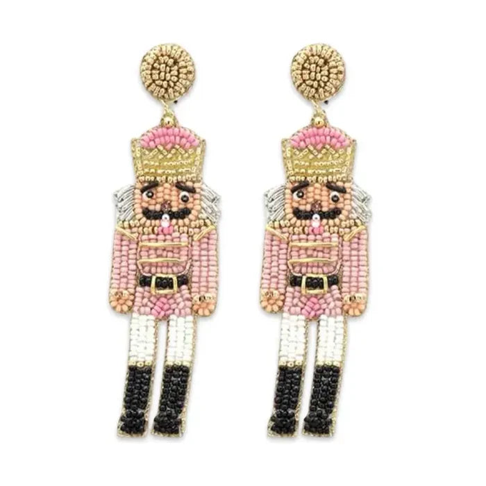 Blush Beaded Nutcracker Earring