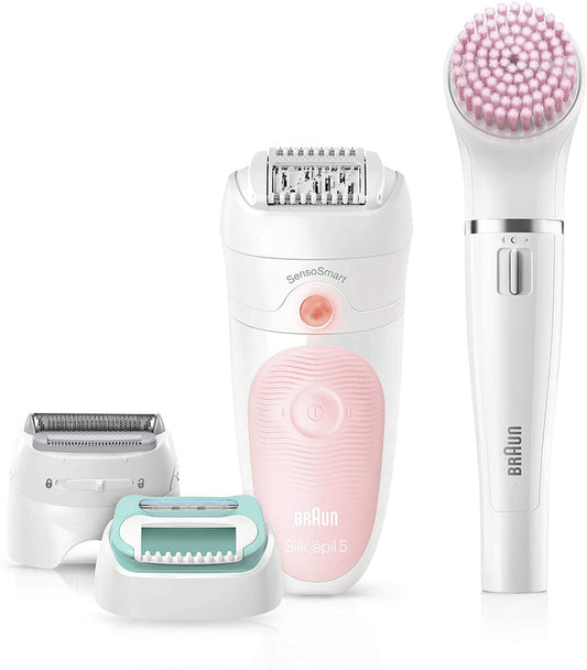 Braun Silk-Epil Beauty Set 5 5-875 Starter 4-In-1 Cordless Wet & Dry Hair Removal Epilator