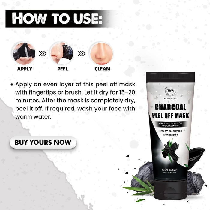Charcoal Peel Off Mask for Blackheads and Removes Tan. (Stock Clearance)