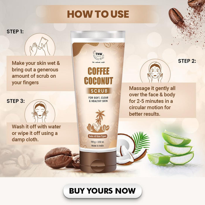 Coffee Coconut Scrub for Radiant & Healthy Skin (Natural & Harsh Chemical-Free Scrub) . (Stock Clearance)