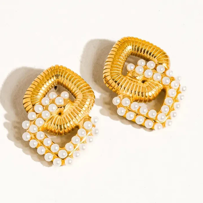 Cometa 18K Gold Pearl Chain Earring