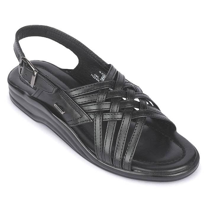 Coolers 7123-84L Black Men Casual Flat Sandal for Men by Liberty