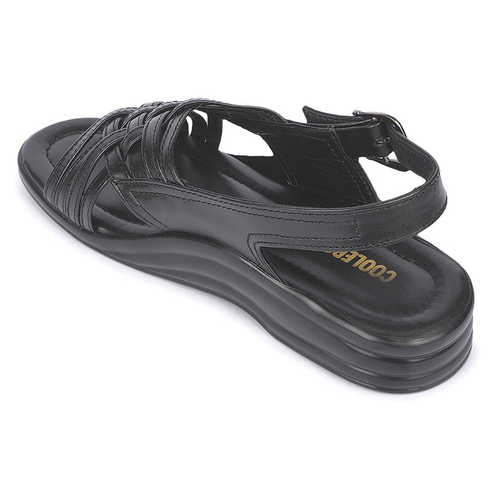 Coolers 7123-84L Black Men Casual Flat Sandal for Men by Liberty