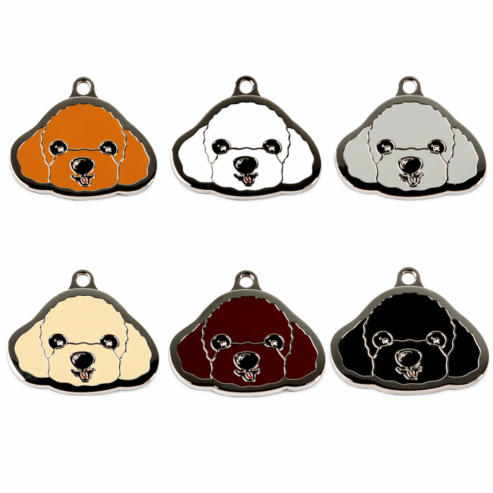 Customizable Poodle Dog Tags with Engraving Default