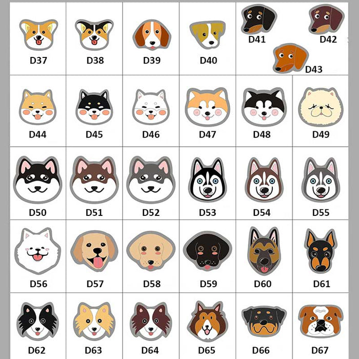 Customizable Poodle Dog Tags with Engraving: orange, white dog, cartoon style