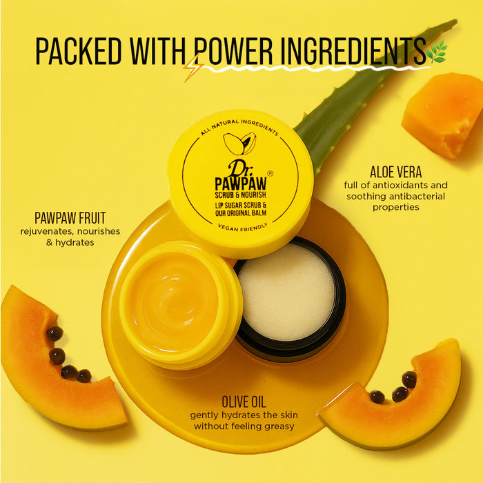 Dr.PAWPAW Lip Scrub & Nourish Balm Duo