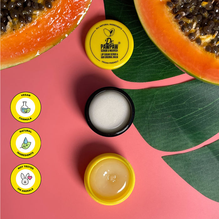Dr.PAWPAW Lip Scrub & Nourish Balm Duo