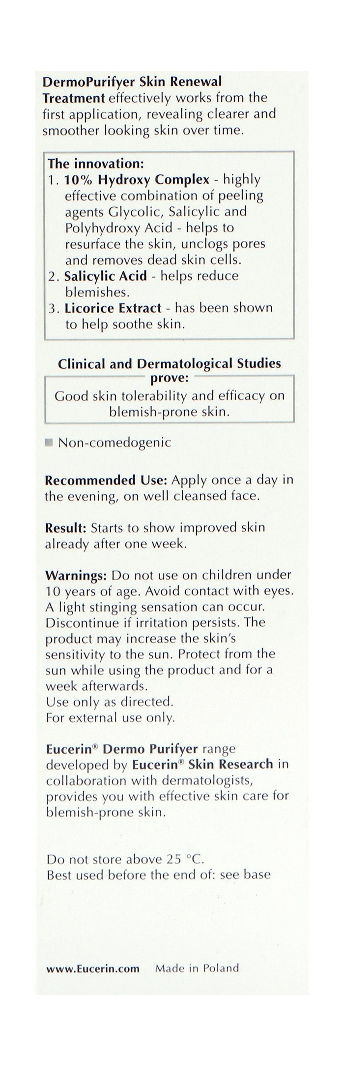 Eucerin DermoPurifyer Oil Control Skin Renewal Treatment for Blemish-Prone Skin, 40ml - Makkah Pharmacy