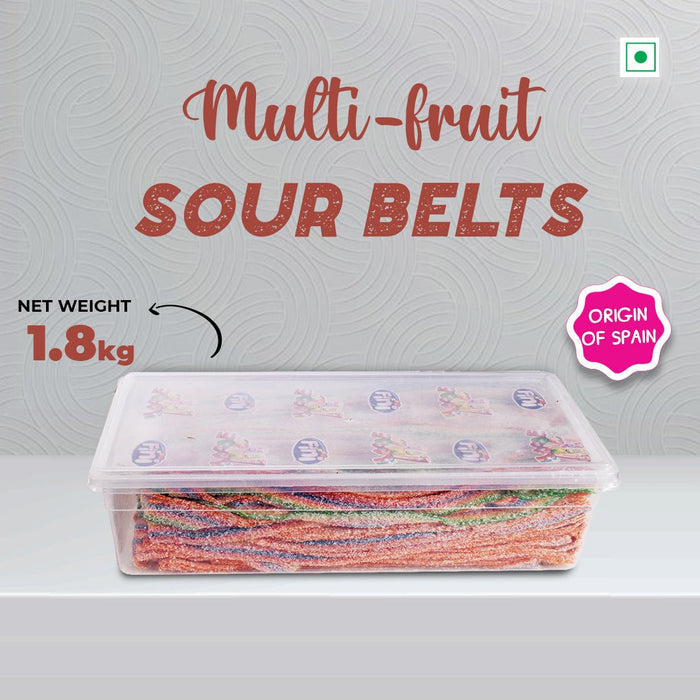 Fini Sour Multi Fruit Belts - 1.8 Kg - Fizzy Candies