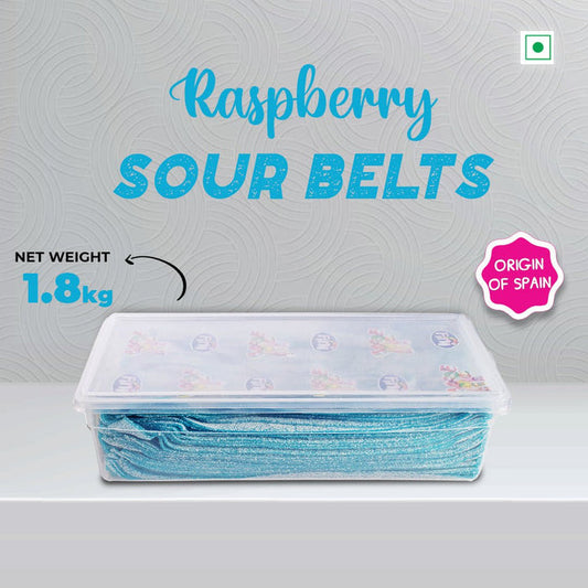 Fini Sour Raspberry Belts - 1.8 Kg - Fizzy Candies