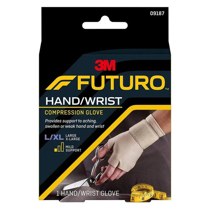 Futuro Hand & Wrist Compression Glove, Mild Support, Large/ XL, Beige Color, Pack of 1’s Futuro