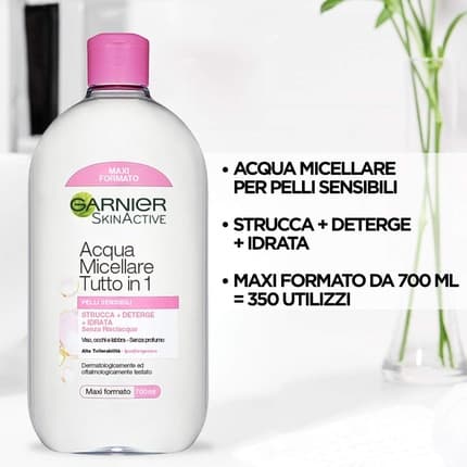 Garnier Sensitive Micellar Water All in 1 Cleansing and Hydrating Risk-Free 700ml
