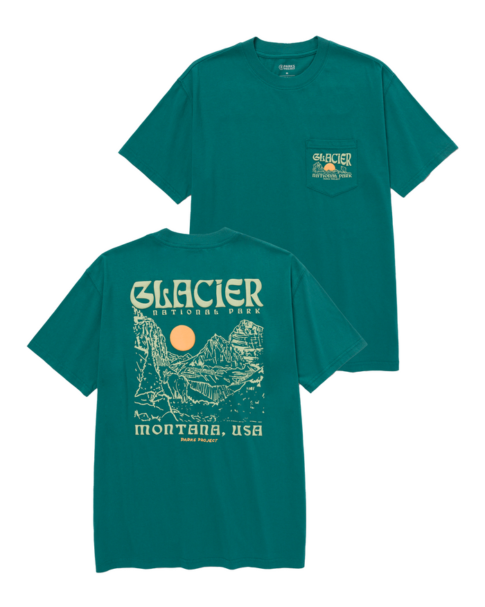 Shop Glacier Puff Print Pocket Tee Inspired by Glacier National Park