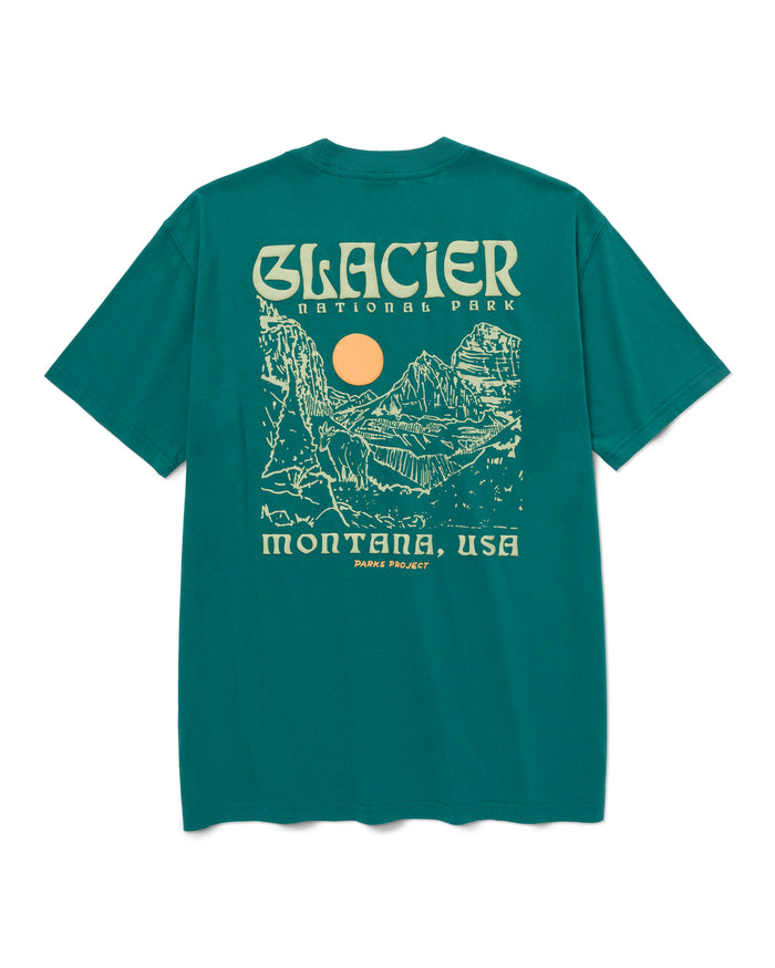 Shop Glacier Puff Print Pocket Tee Inspired by Glacier National Park | green