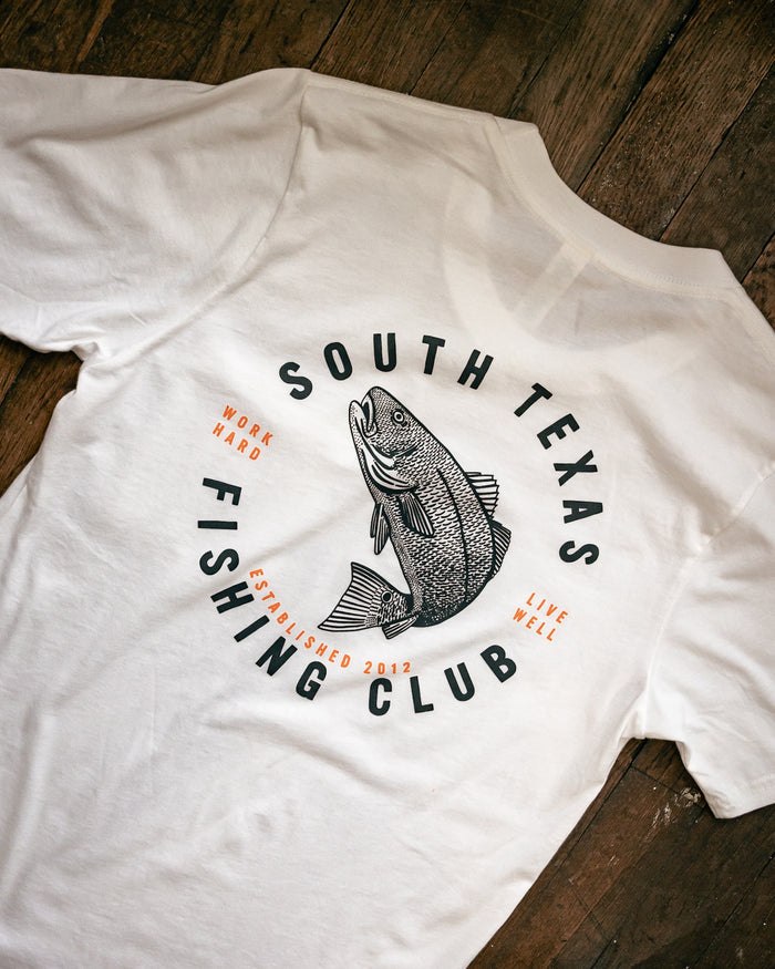 Graphic Pocket Tee | South Texas Fishing Club | White | Manready Mercantile