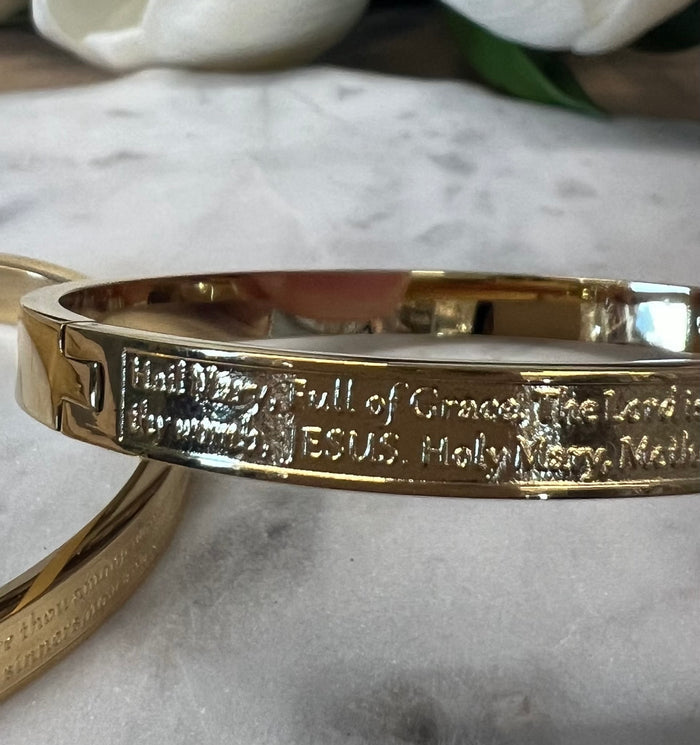 Hail Mary Prayer Hinged Bracelet-Adult