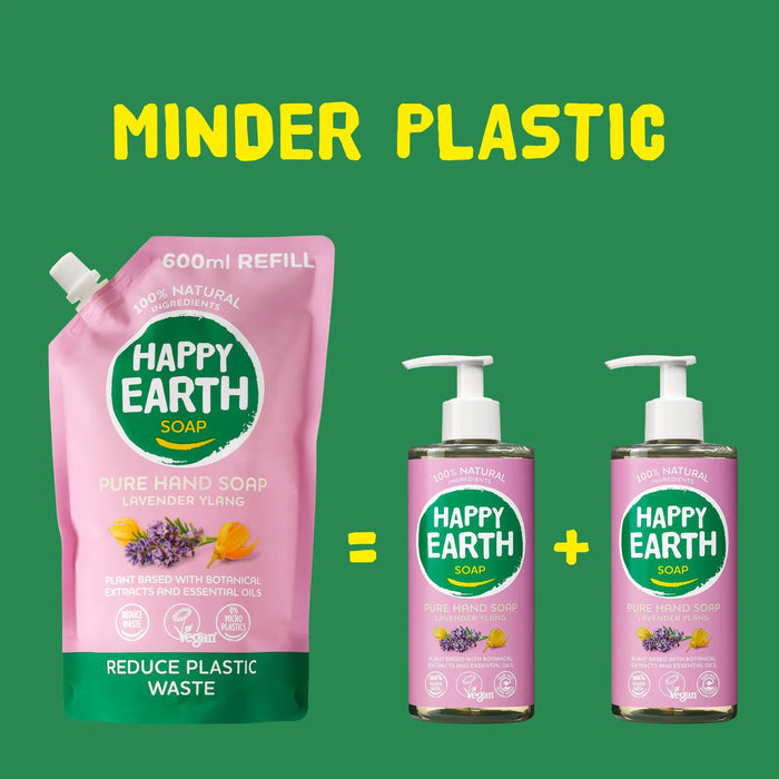 Happy Earth 100% Natuurlijke Handzeep Navulverpakking Lavender Ylang Happy Earth