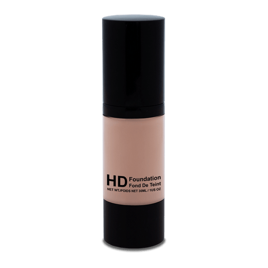 HD Liquid Foundation 100 (Porcelain) with smooth, buildable coverage.