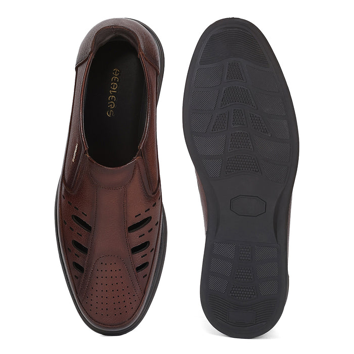 Healers RSL-5 Tan Formal Non Lacing Slip-on Shoes for Men by Liberty