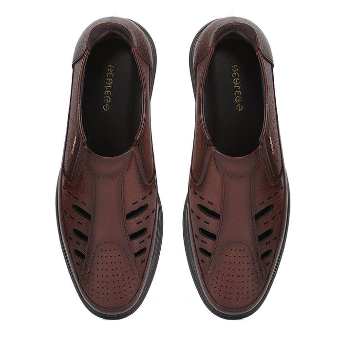 Healers RSL-5 Tan Formal Non Lacing Slip-on Shoes for Men by Liberty