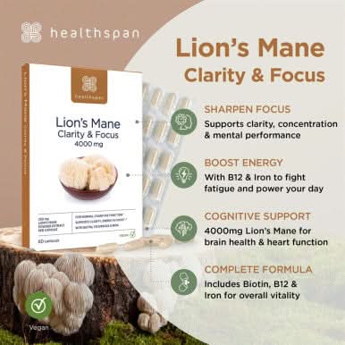 Healthspan LionMane & Clarity & Focus 60 Capsules