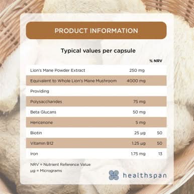 Healthspan LionMane & Clarity & Focus 60 Capsules