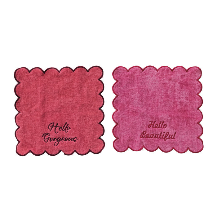 Hello Gorgeous Cotton Terry Wash Cloths, Set of 2