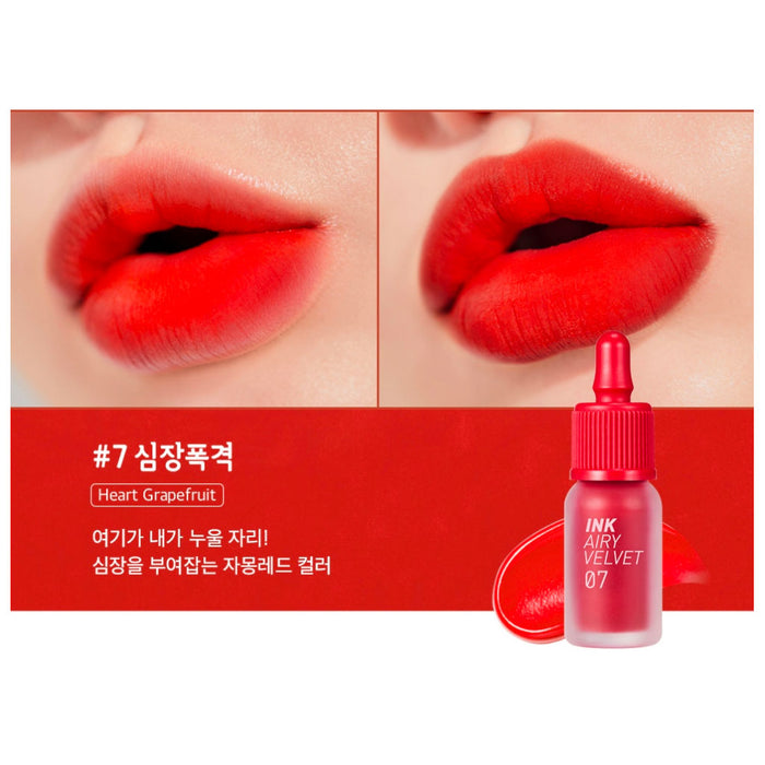 Peripera Ink Airy Velvet #7 HEART GRAPEFRUIT Nudie Glow Australia