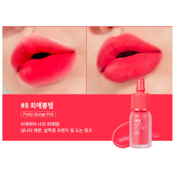 Peripera Ink Airy Velvet #8 PRETTY ORANGE PINK Nudie Glow Australia