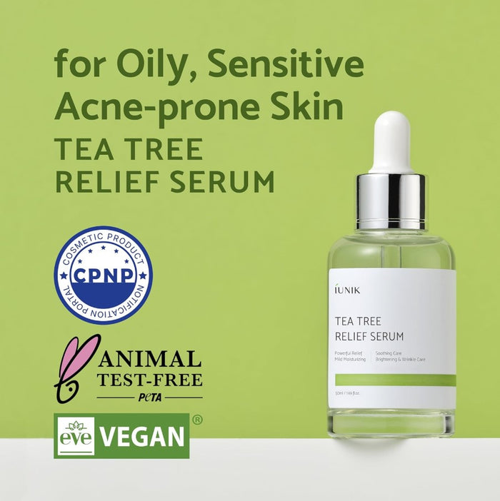 IUNIK Tea Tree 67% Relief Vegan Facial Serum 50ml / 1.69 fl. oz.