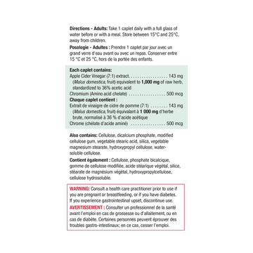 Jamieson Apple Cider Vinegar 1,000 mg (raw herb) + Chromium