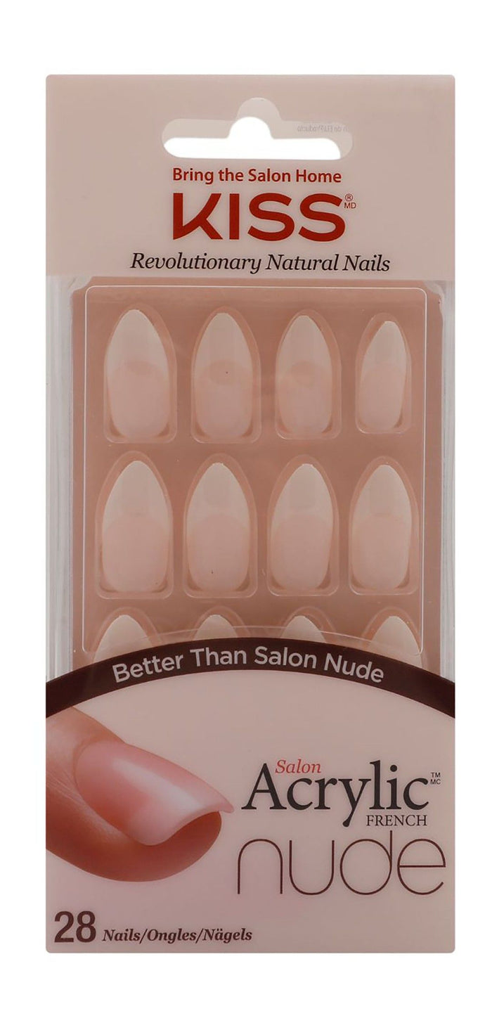 Kiss Salon Acrylic French Nude Nails, 1 Pack - Makkah Pharmacy