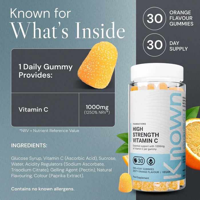 Known Nutrition High-Strength Vitamin C 30 Gummies