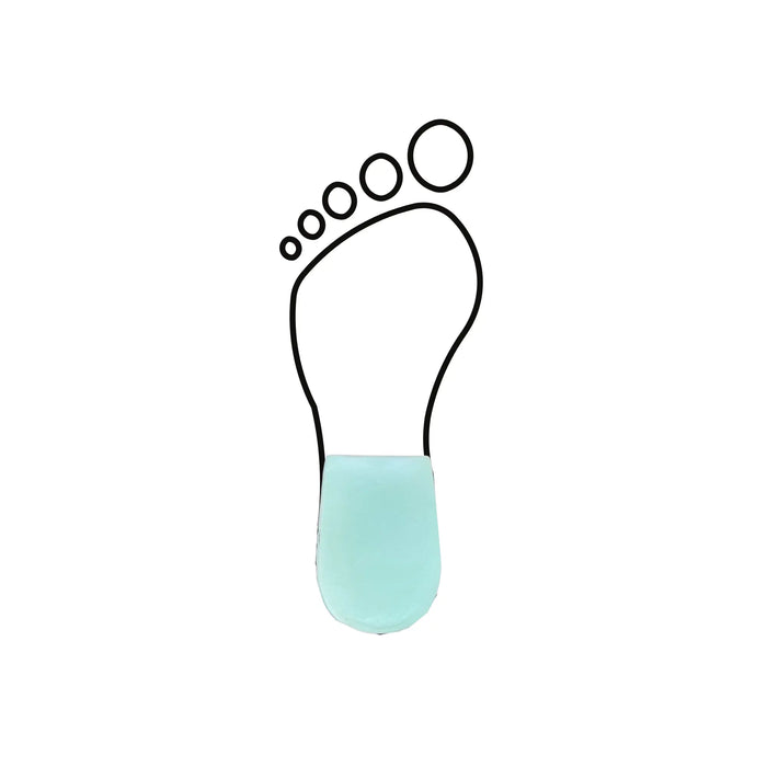 Latex foam heel cup with slight rim around the heel - Shore 25-35 - Green - My Podologie