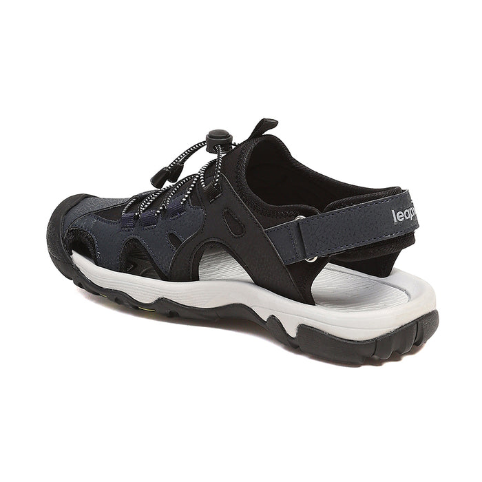 Leap7X TAISON-1 Black Casual Fisherman Sandals for Men by Liberty