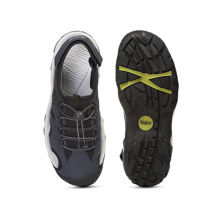 Leap7X TAISON-1 Black Casual Fisherman Sandals for Men by Liberty