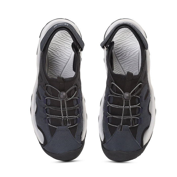 Leap7X TAISON-1 Black Casual Fisherman Sandals for Men by Liberty
