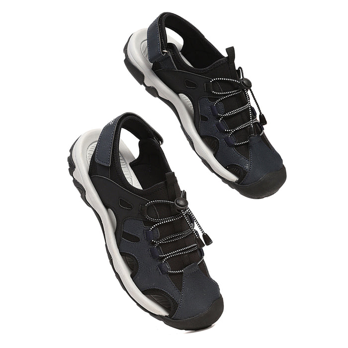 Leap7X TAISON-1 Black Casual Fisherman Sandals for Men by Liberty