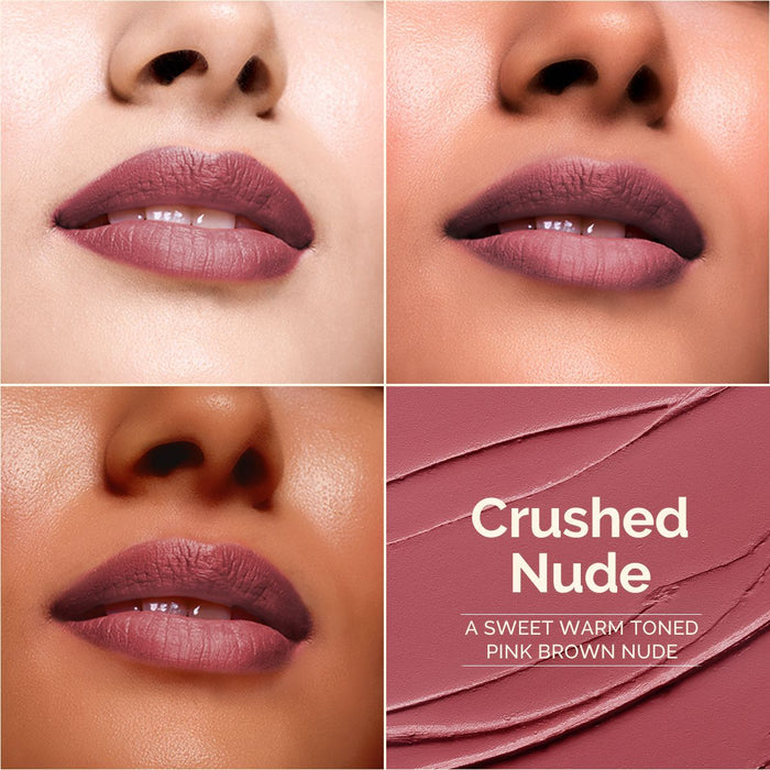 Luxe Matte Long Stay Lipstick with Passion Fruit Oil & Vitamin E -2g | Crushed Nude