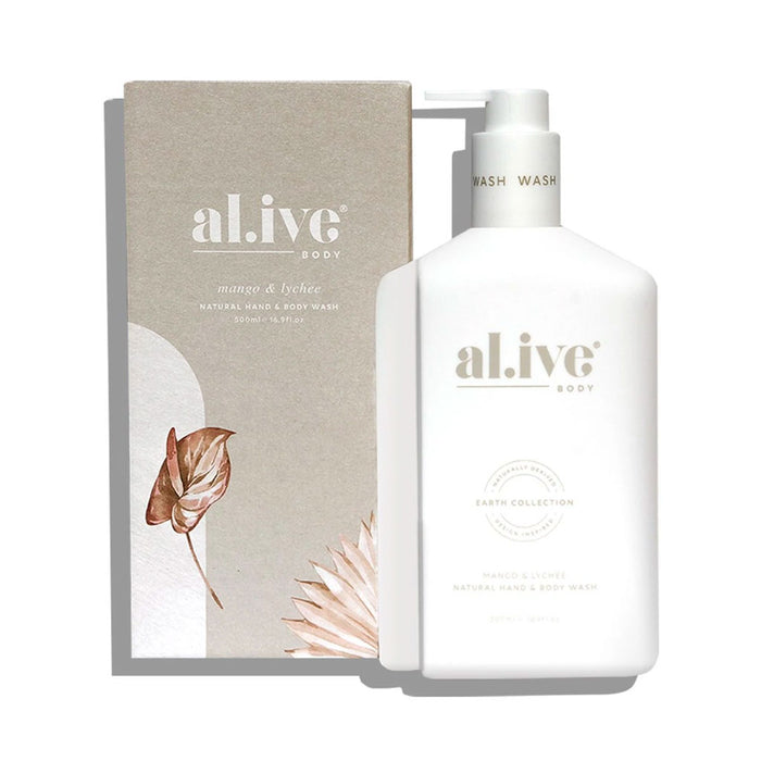 al.ive body Mango & Lychee Hand & Body Wash Nudie Glow Australia