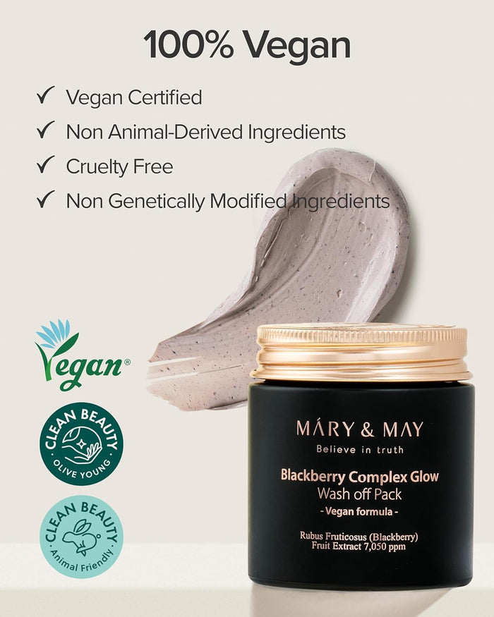 Mary & May Vegan Blackberry Complex Glow Wash Off Mask 4.23 fl. oz. / 125ml