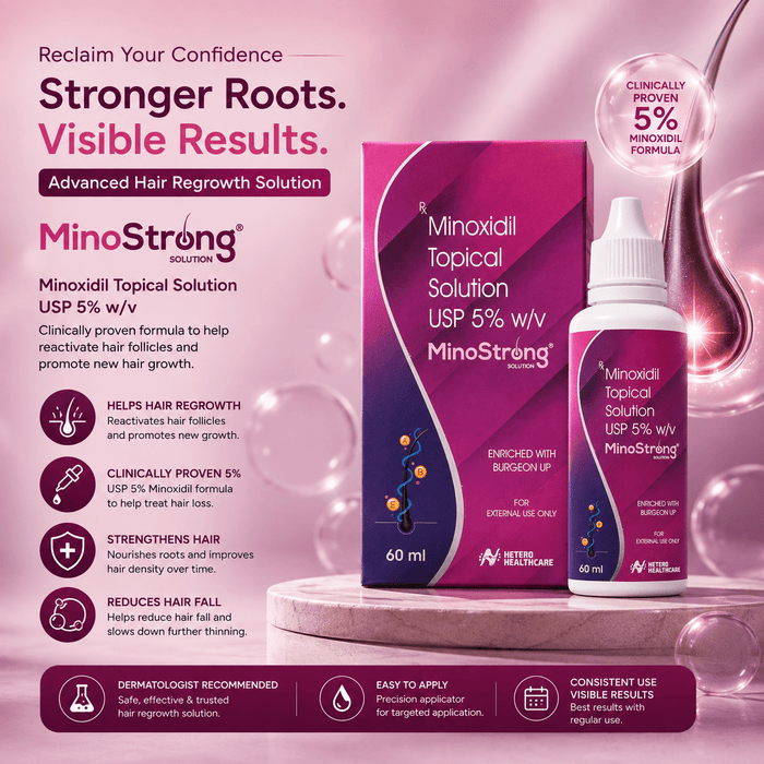 MinoStrong Solution 5% Minoxidil Topical Solution 60ml - Cosmosentials