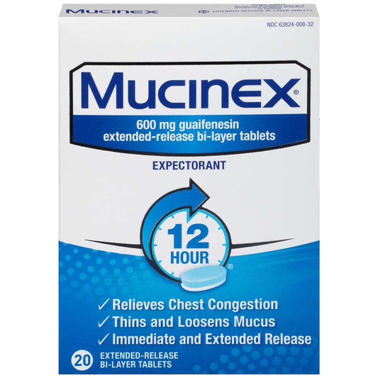 Mucinex Expectorant Extended-Release Bi-Layer Tablets 20's