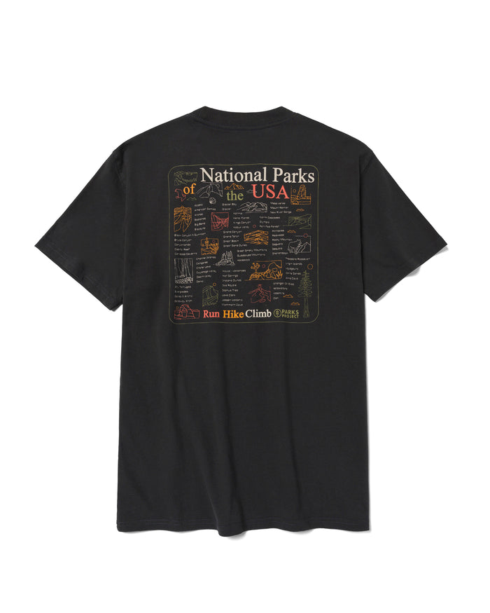 Shop National Park Outline Checklist Tee Inspired by our Parks | vintage-black