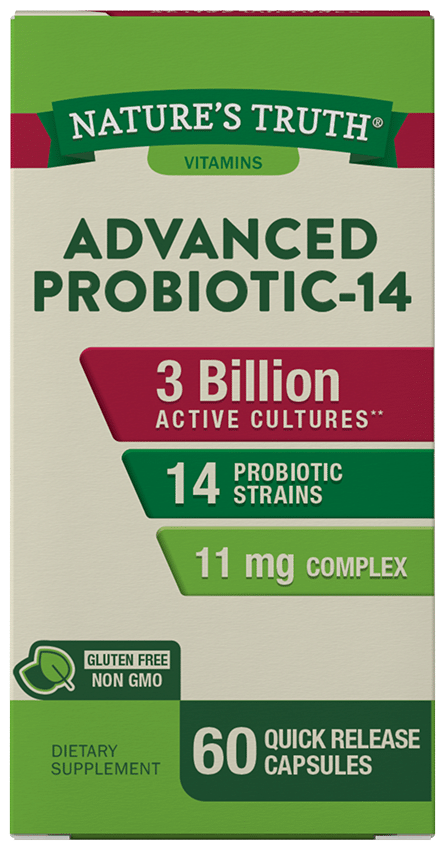 Nature's Truth Advance Probiotic-14 Acidophilus 3bil 60 Caps