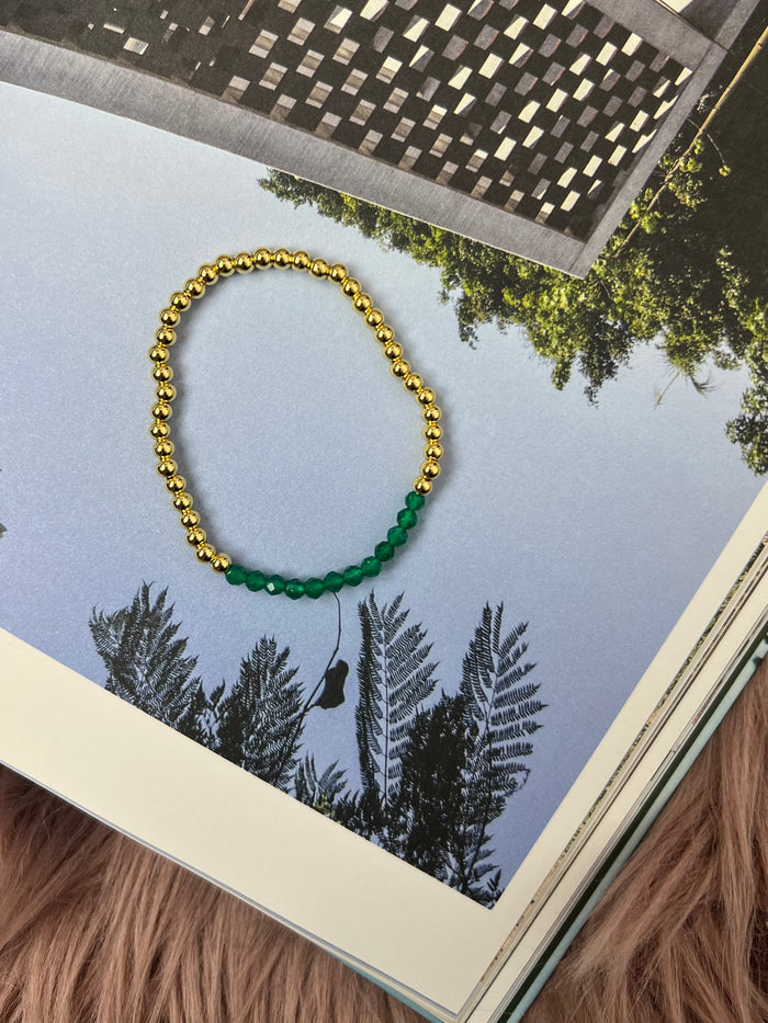 Nicole Green Faceted Crystal Stretch Ball Bracelet