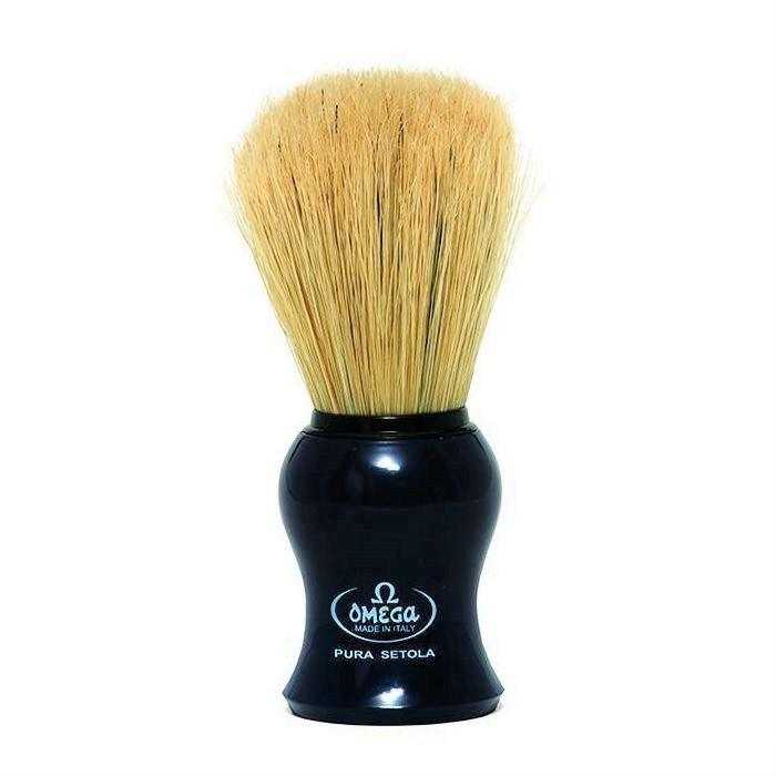 Omega boar hair shaving brush with black handle