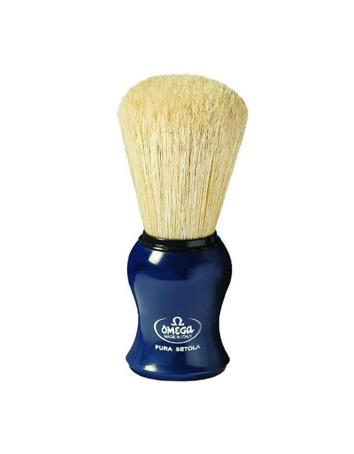Omega boar hair shaving brush with blue handle