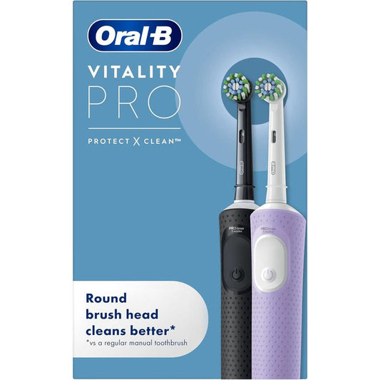 Oral-B Vitality PRO Black & Lilac Electric Toothbrush Duo